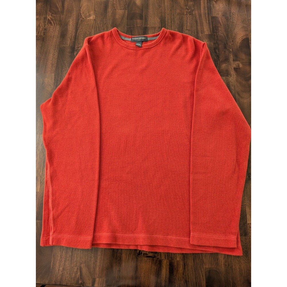 Banana Republic Men’s XL 100% Cotton Crewneck Sweater Burnt Orange Pullover